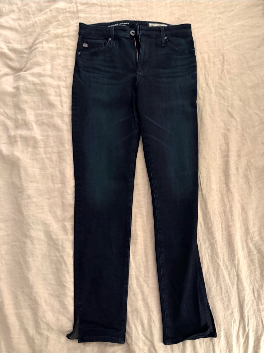 Agolde Dark Indigo Cropped Flare Jeans